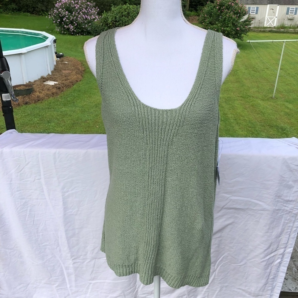 Sigrid Olsen Sweater Shell NWT Tank Top Green Medium Large - Picture 2 of 9